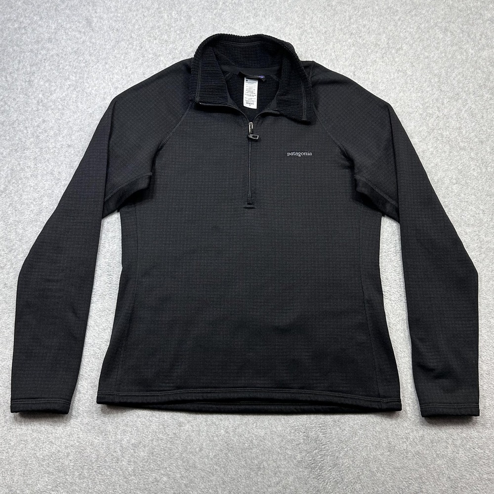 Patagonia R1‎ Fleece Pullover Womens Small Black 1/4 Zip Baselayer Regulator Top